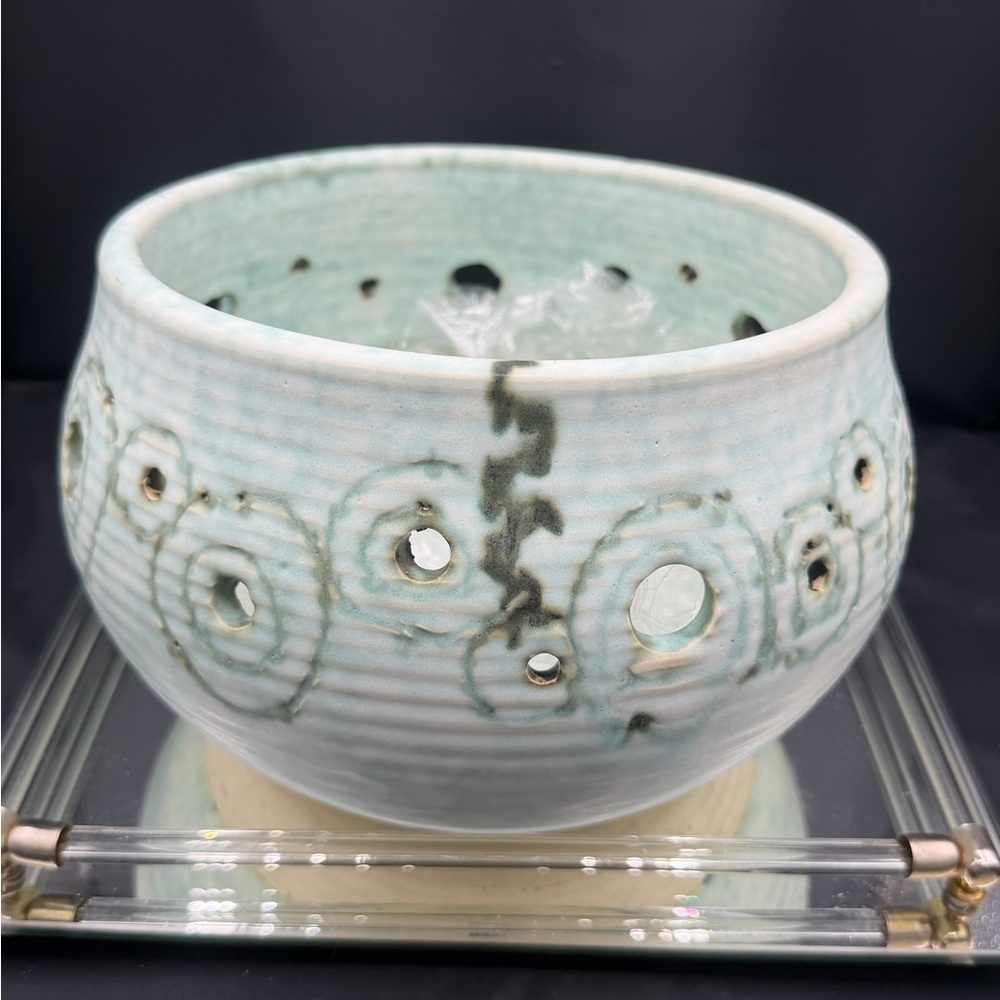 McCarty Pottery Jade Wisteria Christening Bowl